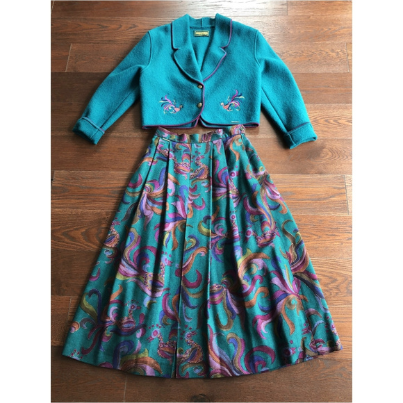 Geiger Dresses & Skirts - VIntage Wool Jacket & Plaid Skirt by Geiger sz42-8